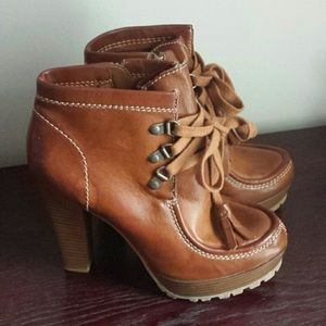 MIA Booties Brown Lace Up Size 6.5